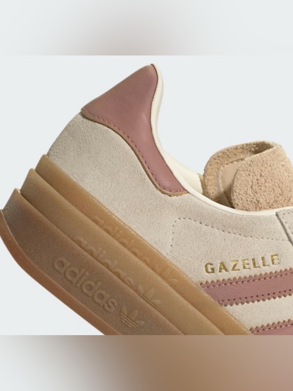 Adidas Gazelle Bold W Cream White Warm Clay Sand Strata Platform Sneakers 6.5 - Picture 3 of 7